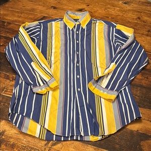 Ralph Lauren Blue and Yellow Casual Button Down Shirt